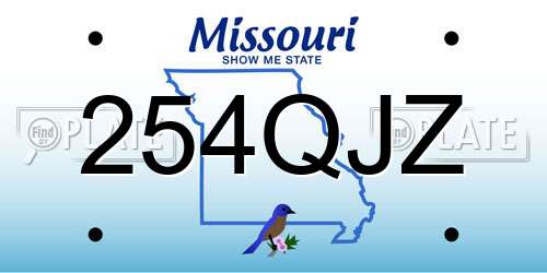 254QJZ Missouri License Plate