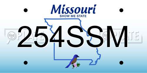254SSM Missouri License Plate