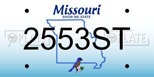 2553ST Missouri License Plate