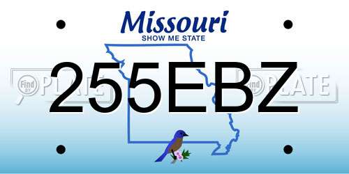 255EBZ Missouri License Plate