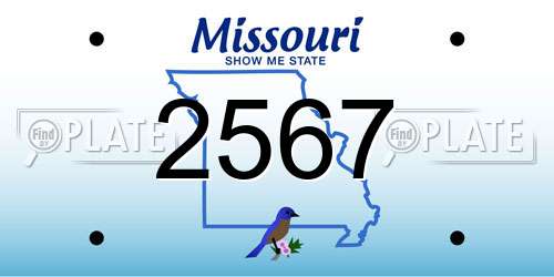 2567 Missouri License Plate