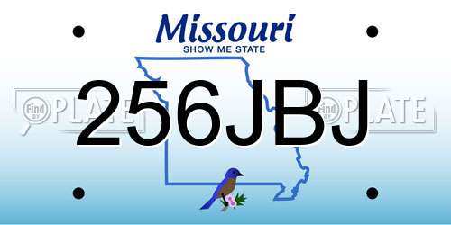 256JBJ Missouri License Plate