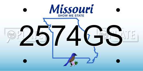 2574GS Missouri License Plate