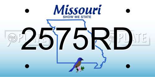2575RD Missouri License Plate