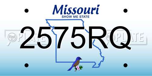 2575RQ Missouri License Plate