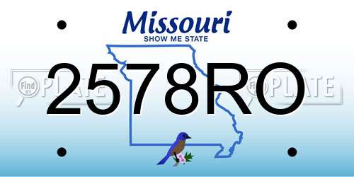 2578RO Missouri License Plate
