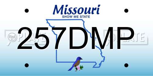 257DMP Missouri License Plate