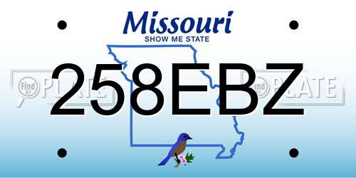 258EBZ Missouri License Plate