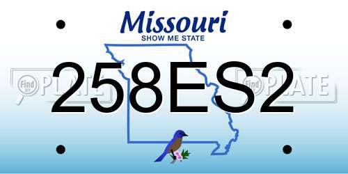 258ES2 Missouri License Plate