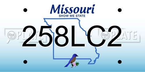 258LC2 Missouri License Plate