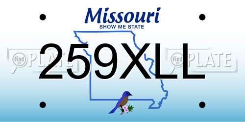 259XLL Missouri License Plate