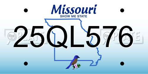 25QL576 Missouri License Plate