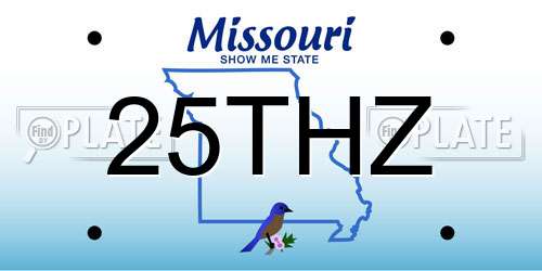 25THZ Missouri License Plate