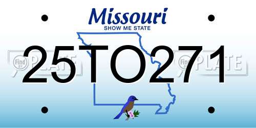 25TO271 Missouri License Plate