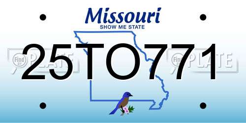 25TO771 Missouri License Plate