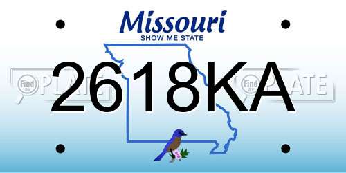 2618KA Missouri License Plate