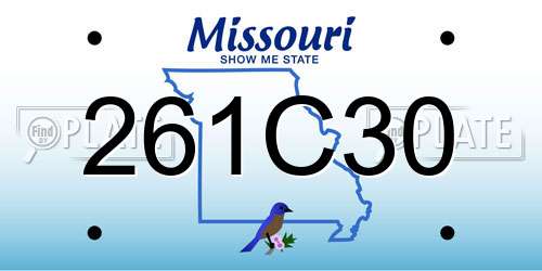 261C30 Missouri License Plate