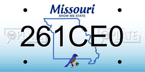 261CE0 Missouri License Plate