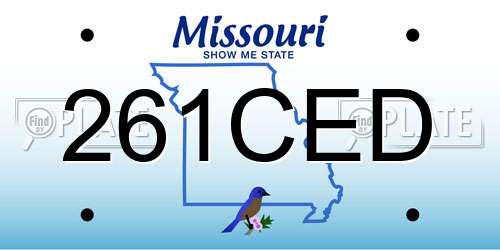 261CED Missouri License Plate