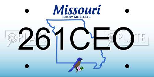 261CEO Missouri License Plate