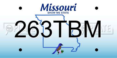 263TBM Missouri License Plate