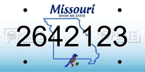 2642123 Missouri License Plate