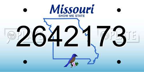2642173 Missouri License Plate