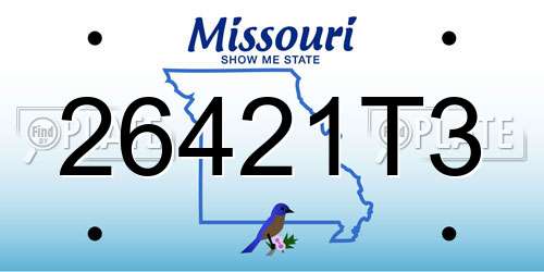 26421T3 Missouri License Plate