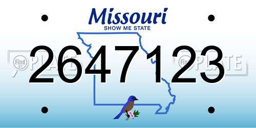 2647123 Missouri License Plate