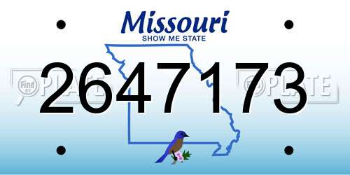 2647173 Missouri License Plate
