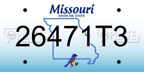 26471T3 Missouri License Plate