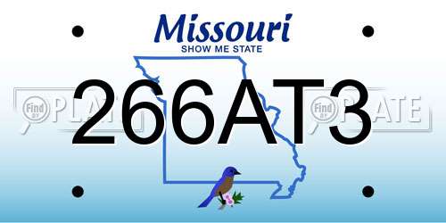 266AT3 Missouri License Plate