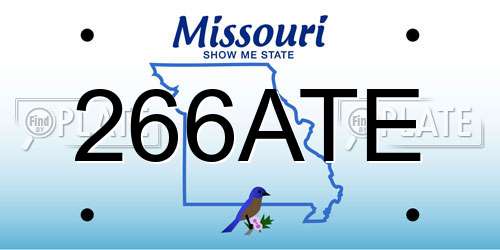 266ATE Missouri License Plate