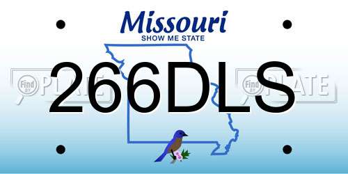 266DLS Missouri License Plate