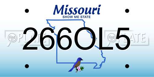 266OL5 Missouri License Plate
