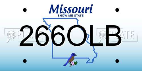 266OLB Missouri License Plate