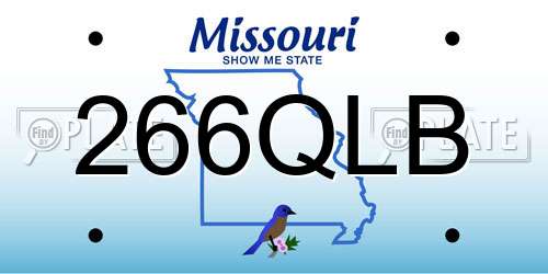 266QLB Missouri License Plate
