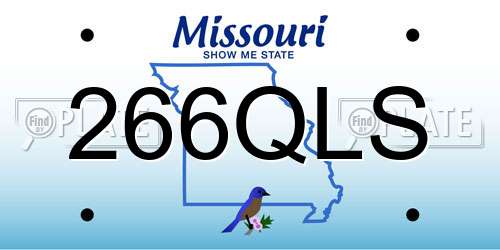 266QLS Missouri License Plate