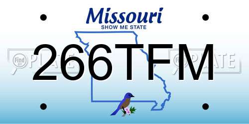 266TFM Missouri License Plate