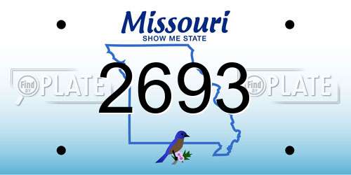 2693 Missouri License Plate