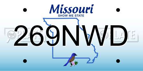 269NWD Missouri License Plate