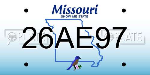 26AE97 Missouri License Plate
