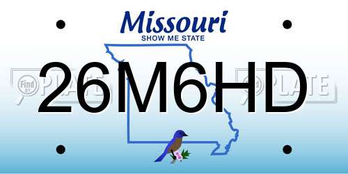 26M6HD Missouri License Plate