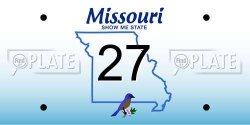 27 Missouri License Plate