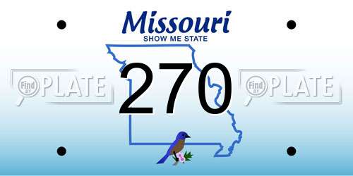 270 Missouri License Plate