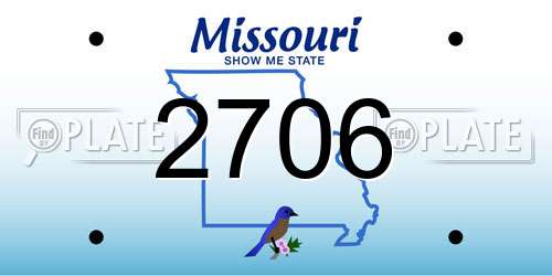 2706 Missouri License Plate