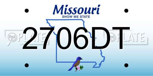 2706DT Missouri License Plate