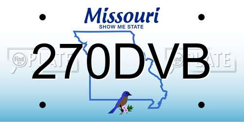 270DVB Missouri License Plate