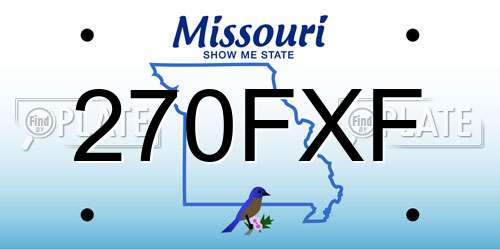 270FXF Missouri License Plate
