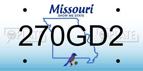 270GD2 Missouri License Plate